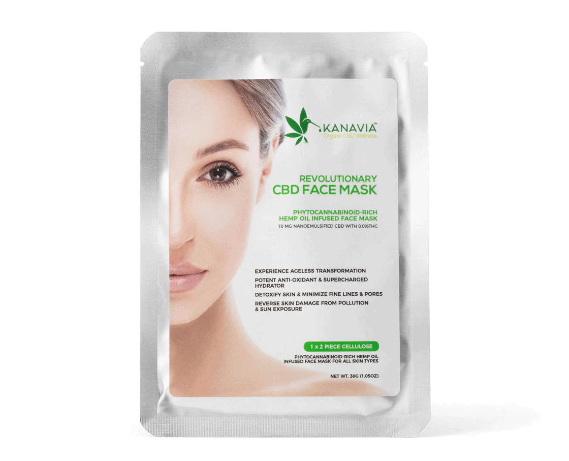 A Kanavia CBD face mask packet